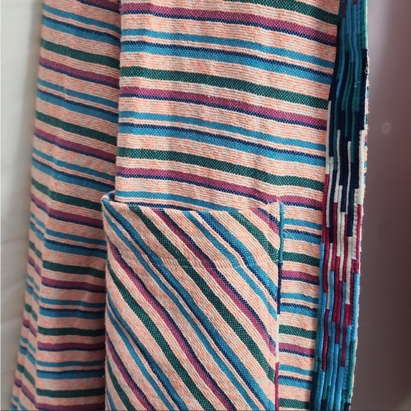 Zara Multicolor Textured Weave Jacket Striped Boho Large Blazer - Picture 6 of 12